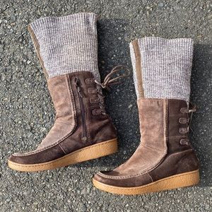 The North Face Alana Boots. Brown suede. Sweater wool